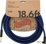 Fender 18.6' Angled Festival Instrument Cable, Pure Hemp, Blue Dream