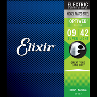 Elixir®  19002 Electric Nickel Plated Steel Strings with OPTIWEB® 9-42