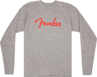 Fender® Spaghetti Logo L/S T-Shirt, Heather Gray, M
