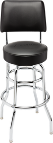 Fender™ Blackout Backrest Barstool with Embossed Logo, 30"