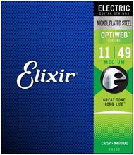 Elixir® 19102 Electric Nickel Plated Steel Strings with OPTIWEB® 11-49
