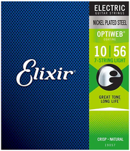 Elixir® 19057 Electric Nickel Plated Steel Strings with OPTIWEB® 10-56