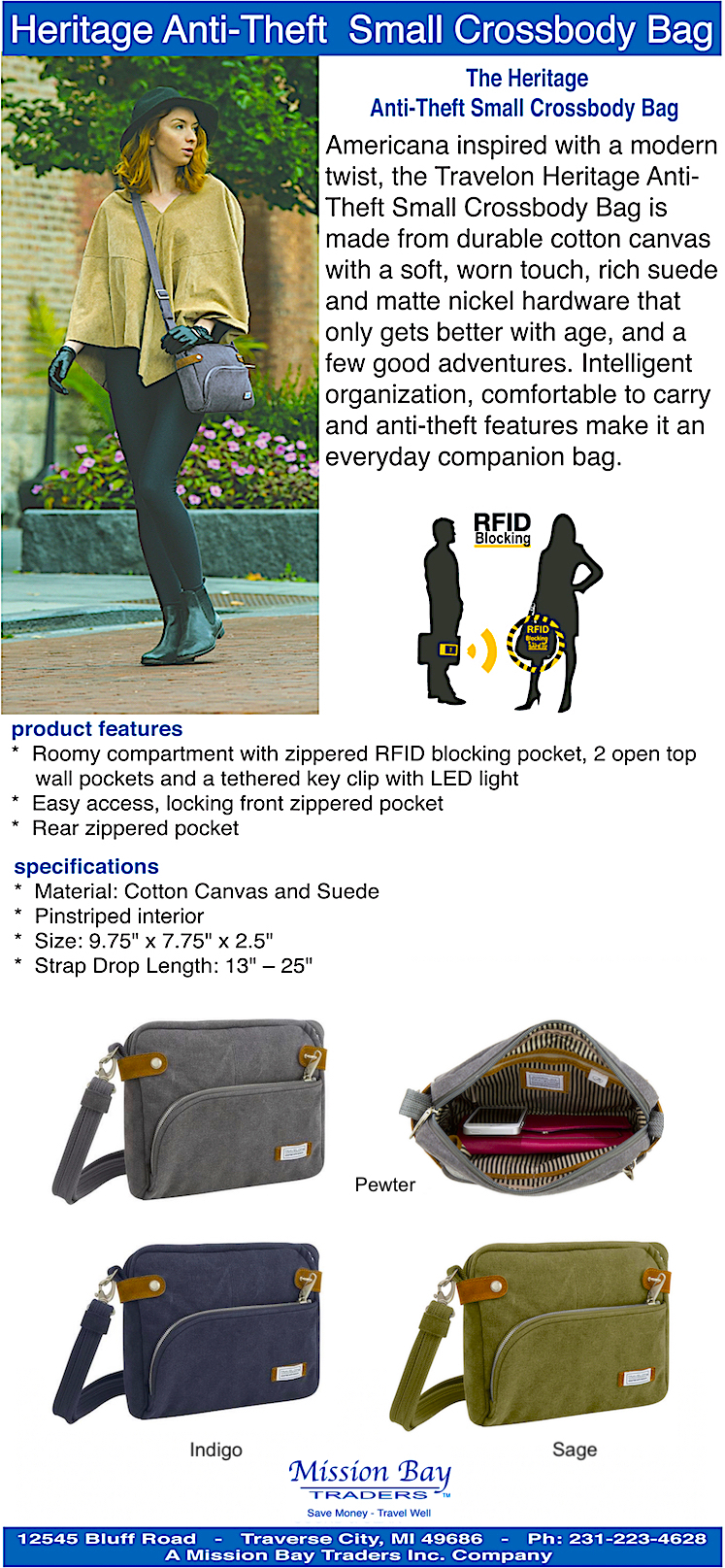 travelon anti theft heritage small crossbody bag