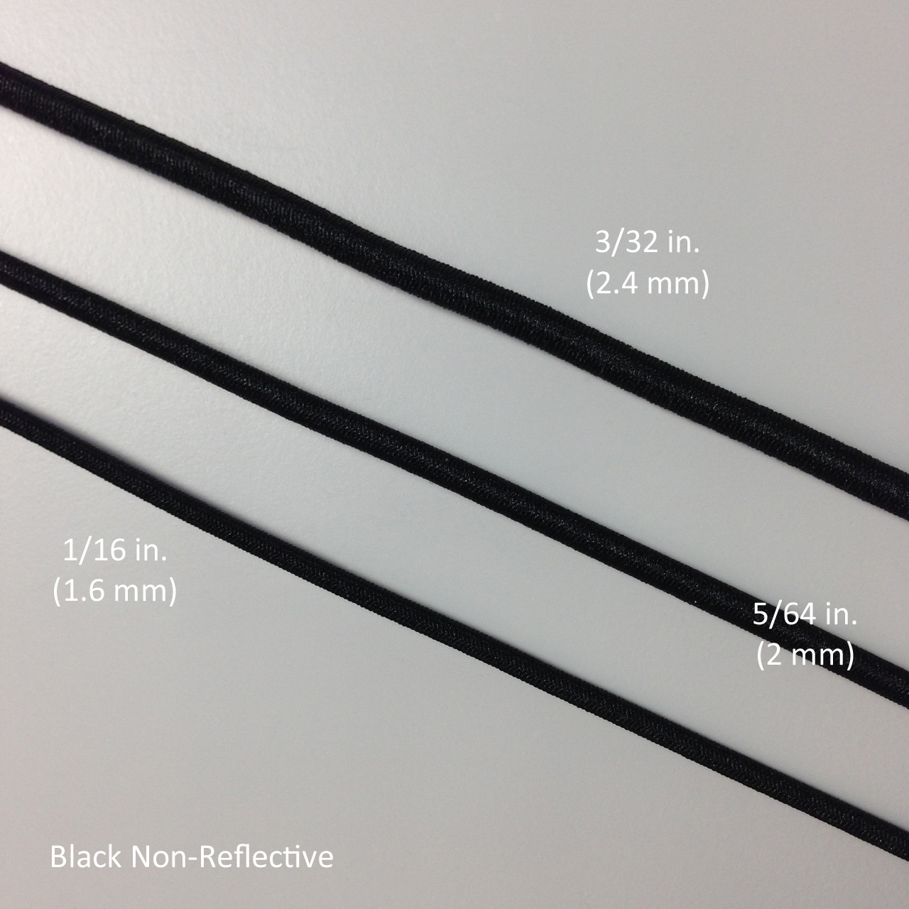 2mm Elastic Cord Round - Black - 5 metres
