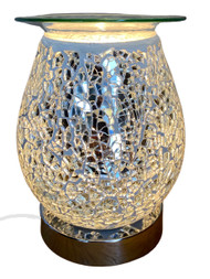 Mosaic Oval Silver Touch Oil Burner