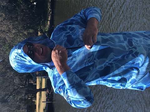 Adults Sun Protection UV Fishing Shirt Hoodie Blue Splash