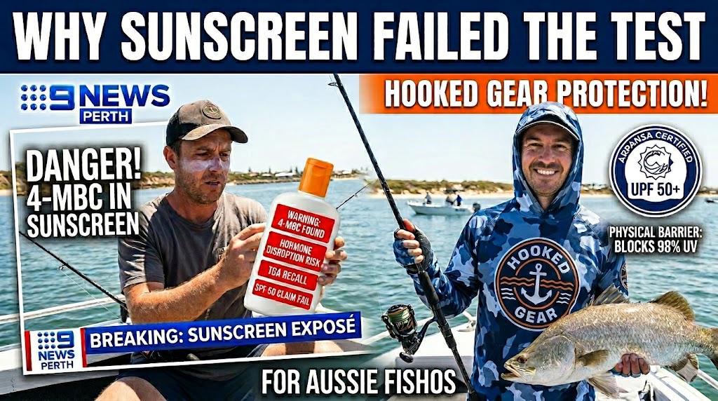 Sunscreen Exposed: Channel 9 Report & Lab-Tested UPF 50+ Hoodies Is your sunscreen safe? Explore the recent Channel 9 exposé on dangerous chemicals in Australian lotions. Learn how to switch to laboratory-certified UPF 50+ physical sun protection with Hooked Gear.