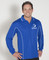 Royal with White Piping Long Sleeve Polo with Logo