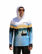 White Estuary Sun Safe Hoodie - ARPANSA Certified UPF 50+ Lightweight Fishing Shirt - Hooked Gear Original Design