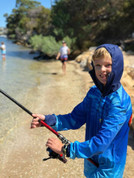Kids being Sun Safe in our unique zippable hoodie. 