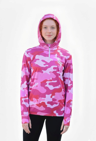 Ladies Pink Camo Hoodie