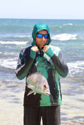 Fish Smart with our Sun Safe UV Protection Full Zip Hoodie. Bream Design