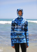 Sun Safe Lightweight Fishing Hoodie for the Kids. Perfect for keeping the sun and the wind away on the boat or at beach!