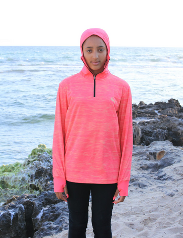 Kids Peach Sun Safe Hoodie - ARPANSA Certified UPF 50+ - Hooked Gear Original Design