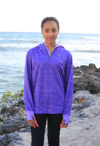 Kids Purple Sun Safe Hoodie - ARPANSA Certified UPF 50+ - Hooked Gear Original Design