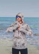 Adults UPF 50+ Sun Safe Super Lightweight Hoodie Grey Splash