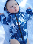 Hooked Gear Baby ARPANSA Tested UPF50+ Sun Hoodie (00 to 18 Mths) - Blue Camo