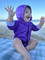 Baby in Hooked Gear Purple Sun Safe Hoodie playing happily at the Beach