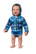 Hooked Gear Baby Sun Safe Maximum UV Protection Hoodie (00 to 18 Mths) - Coral Print