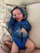 Hooked Gear Baby ARPANSA Tested UPF50+ Sun Hoodie (00 to 18 Mths) - Spanish Mack Print