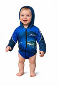 Hooked Gear Baby ARPANSA Tested UPF50+ Sun Hoodie (00 to 18 Mths) - Spanish Mack Print