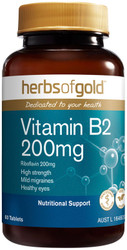 Herbs of Gold Vitamin B2 200mg 60 Tabs