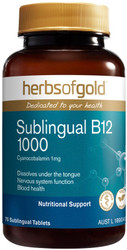 Herbs of Gold Sublingual Vitamin B12 1000 75 Tabs