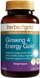 Herbs of Gold Ginseng 4 Energy Gold 30 Tabs