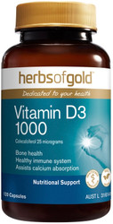 Herbs of Gold Vitamin D3 1000IU 120 Caps