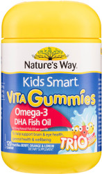 Kids Smart Omega-3 DHA Fish Oil Trio 120 Vita Gummies x 3 Pack