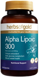 Herbs of Gold Alpha Lipoic 300mg 120 Caps