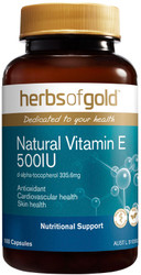 Herbs of Gold Natural Vitamin E 500IU 100 Caps
