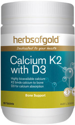 Herbs of Gold Calcium K2 with D3 90 Tabs