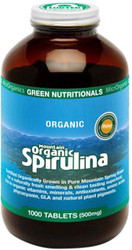 Green Nutritionals Mountain Organic Spirulina 500mg 1000 Tabs