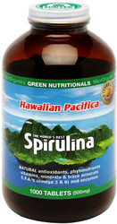 Green Nutritionals Hawaiian Pacifica Spirulina 500mg 1000 Tabs
