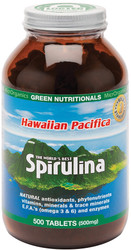 Green Nutritionals Hawaiian Pacifica Spirulina 500mg 500 Tabs