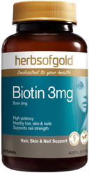 Herbs of Gold Biotin 3mg 60 Tabs x 3 Pack = 180 Tabs