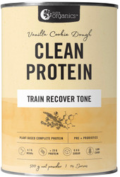 Nutra Organics Clean Protein Train, Recover, Tone Vanilla Cookie Dough 500g