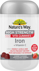 Nature’s Way Iron + Vitamin C High Strength 65 Adult Vita Gummies x 3 Pack
