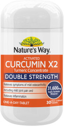 Nature's Way Activated Curcumin x2 Turmeric Concentrate Double Strength 30 Tabs x 3 Pack