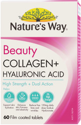 Nature's Way Beauty Collagen + Hyaluronic Acid 60 Tabs x 3 Pack