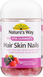 Nature’s Way Hair Skin Nails 60 Adult Vita Gummies x 3 Pack