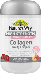 Nature's Way High Strength Collagen Beauty Complex 99% Sugar Free 50 Adult Vita Gummies x 3 Pack