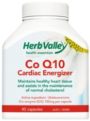 Co Enzyme Q10 150mg 45 Capsules Herb Valley