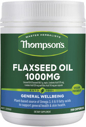 Thompsons Flaxseed Oil 1000mg 200 Vege Capsules