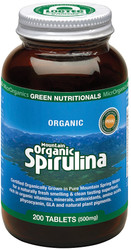 Green Nutritionals Mountain Organic Spirulina 500mg 200 Tabs