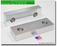 6 x 2 x 1.25" Aluminum Standard Soft Jaws for 6" Vises