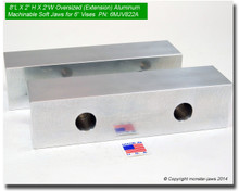 8 x 2 x 2" Oversized (Extension) Aluminum Soft Jaws for 6" Vises