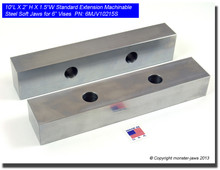 10 x 2 x 1.5" Oversized (Extension) Steel Machinable Jaws for 6" Vises