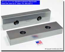 8 x 2 x 1" Oversized (Extension) Steel Machinable Jaws for 6" Vises